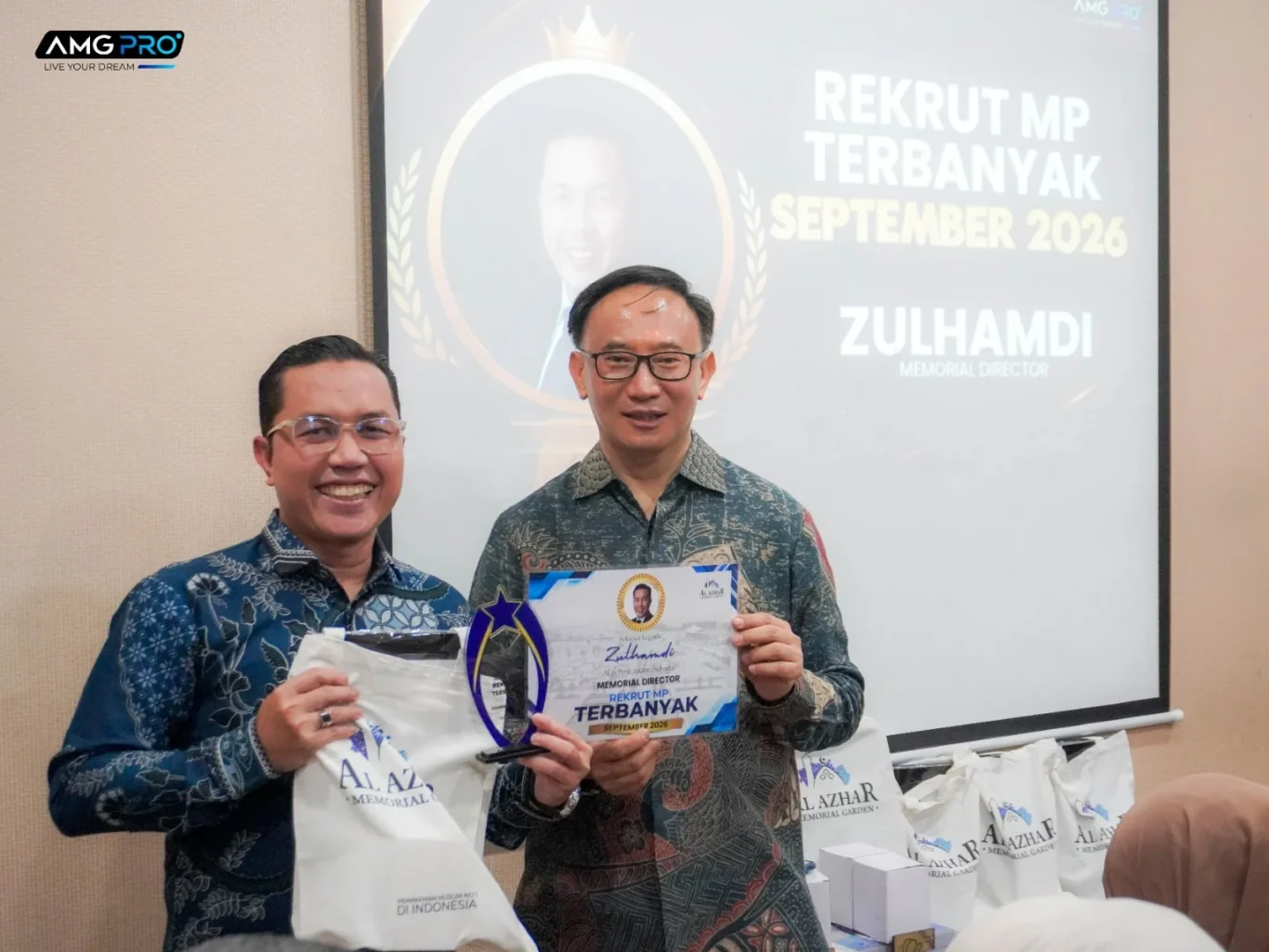 Penghargaan Rekrut Memorial Partner Terbanyak September 2026 Zulhamdi M. Sa’ad, Lc.