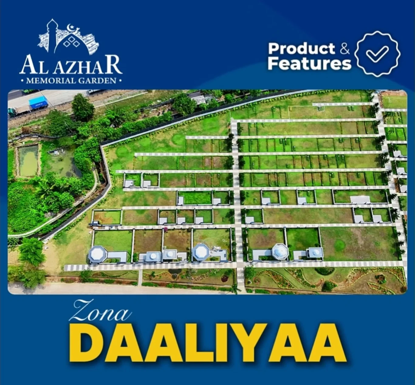 Foto udara asli Zona Daaliyaa Al Azhar Memorial Garden Karawang