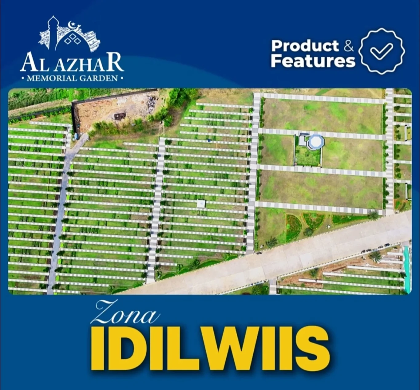 Foto udara asli Zona Idilwiis Al Azhar Memorial Garden Karawang