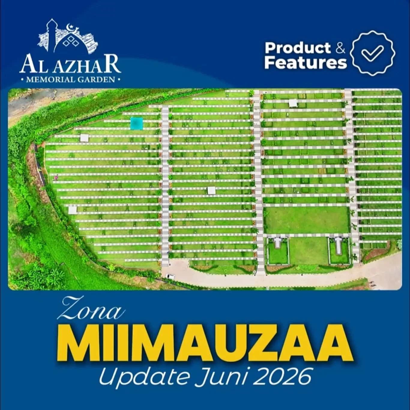 Foto udara asli Zona Miimauzaa Al Azhar Memorial Garden Karawang