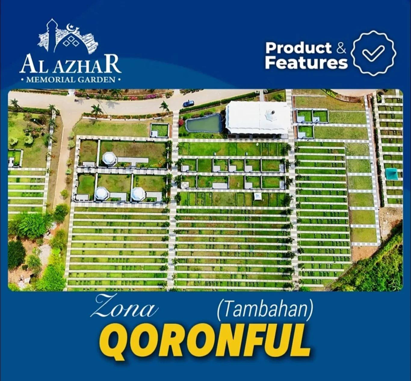 Foto udara asli Zona Qoronful Al Azhar Memorial Garden Karawang