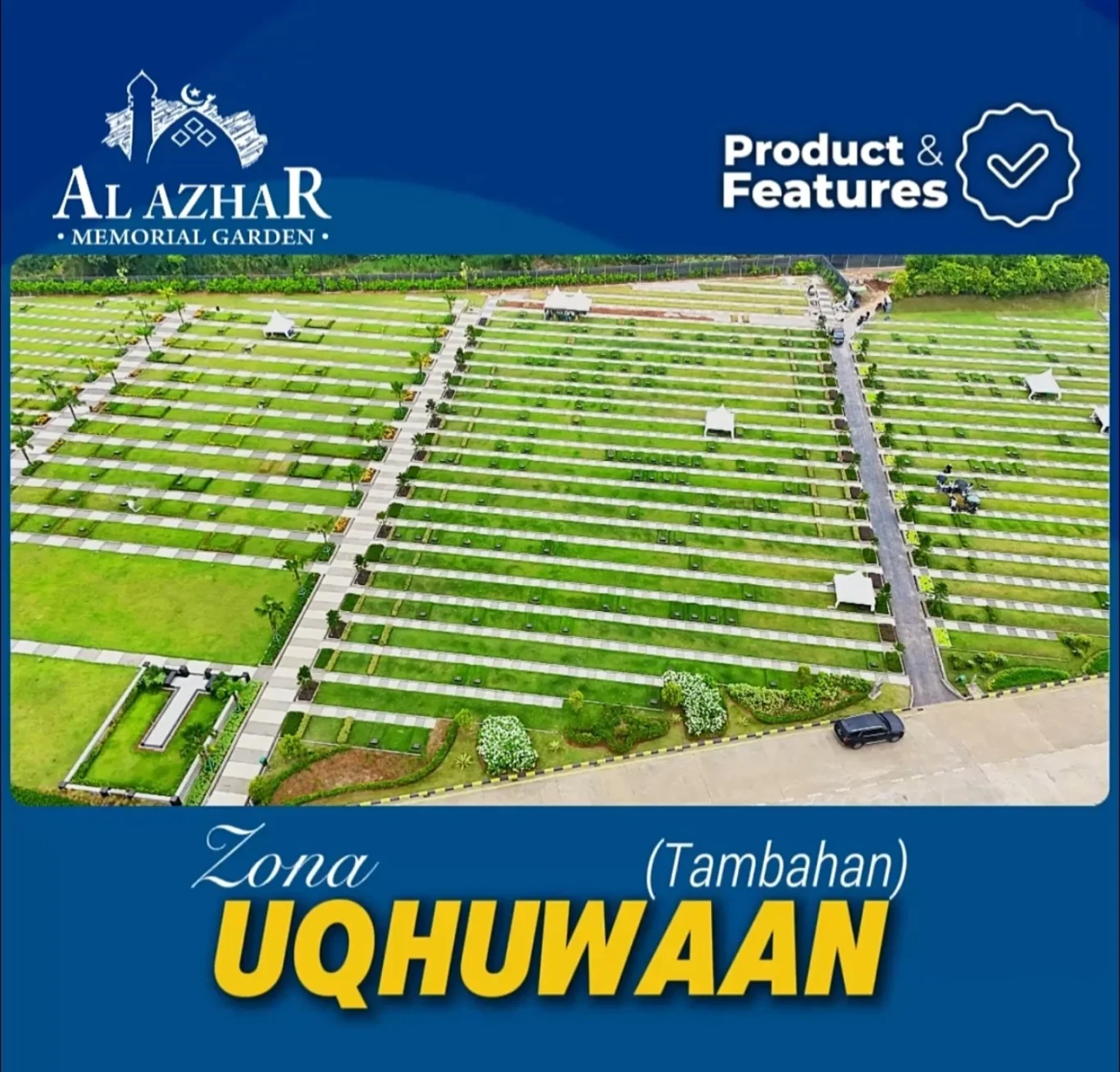 Foto udara asli Zona Uqhuwaan Al Azhar Memorial Garden Karawang