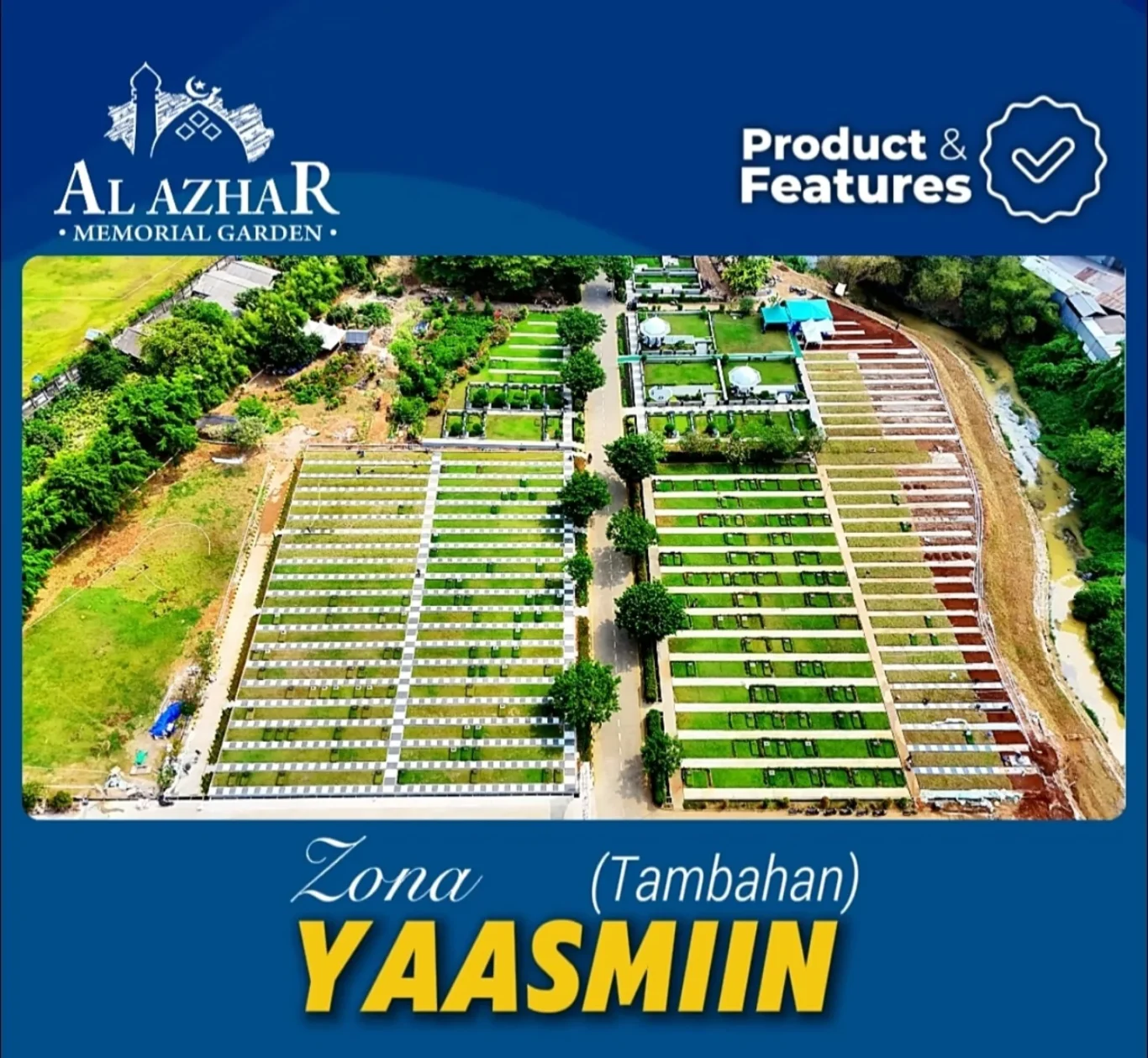 Foto udara asli Zona Yaasmiin Al Azhar Memorial Garden Karawang