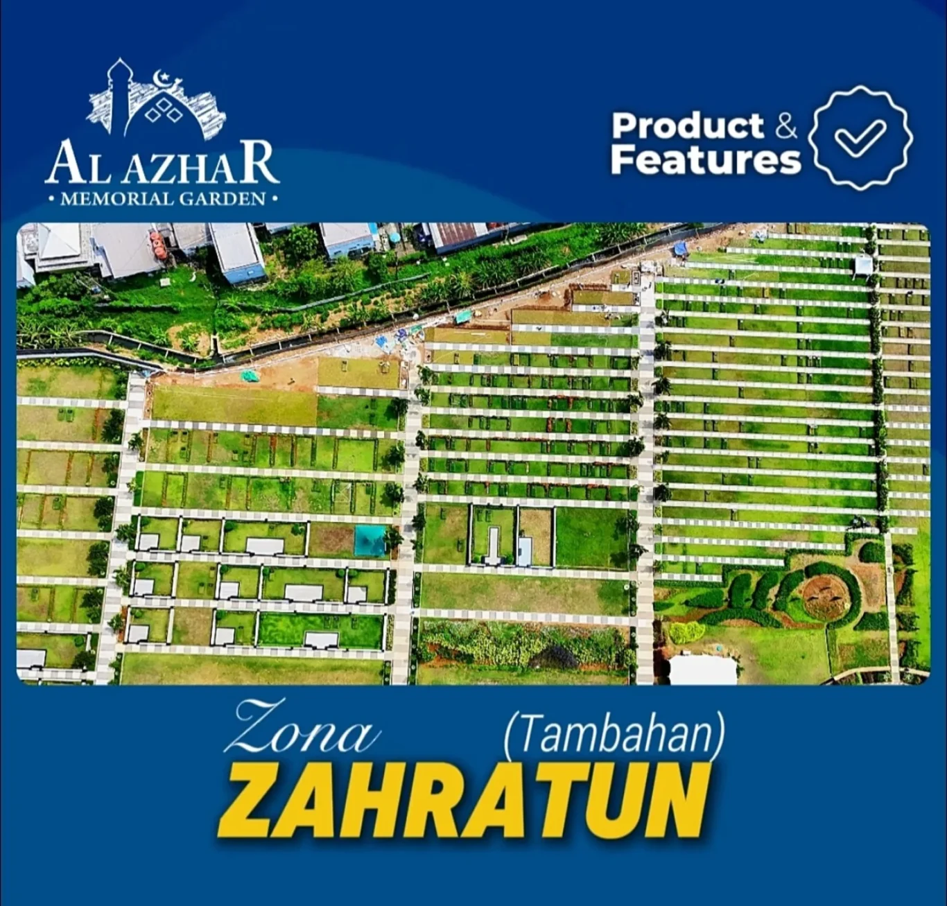 Foto udara asli Zona Zahratun Al Azhar Memorial Garden Karawang