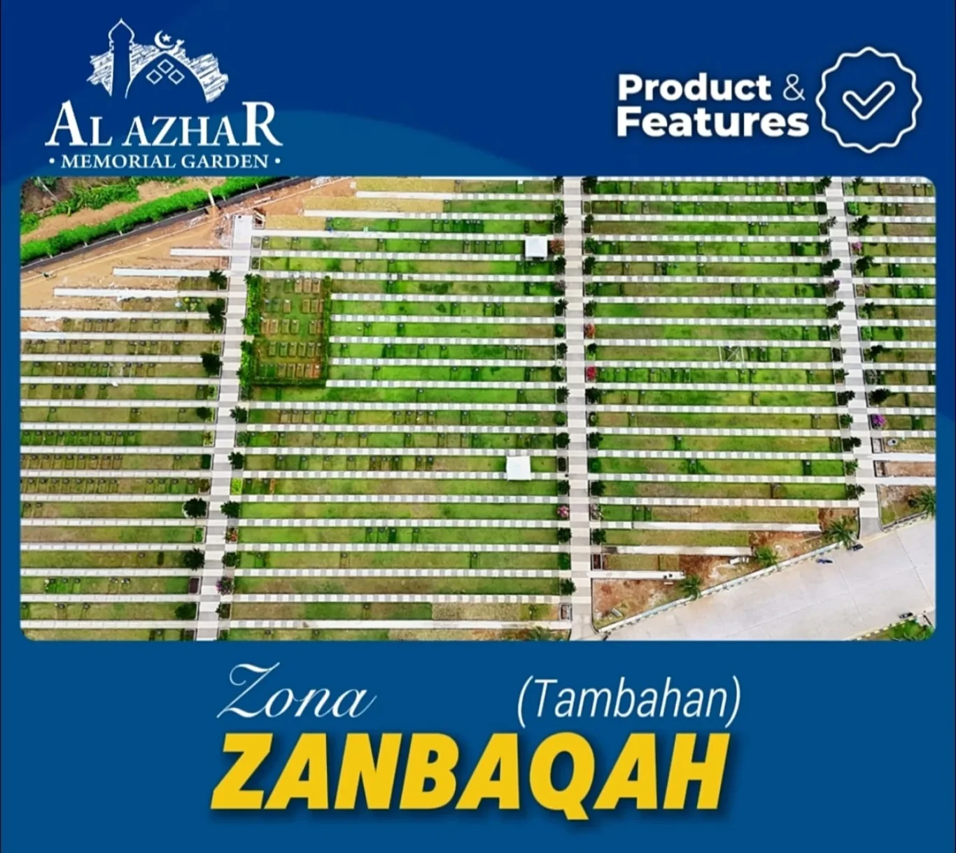 Foto udara asli Zona Zanbaqah Al Azhar Memorial Garden Karawang